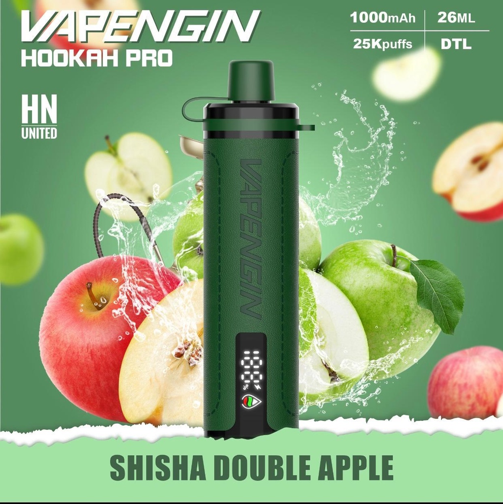 VAPENGING HOOKAH PRO SHISHA DOUBLE APPLE 5MG 25000 PUFFS