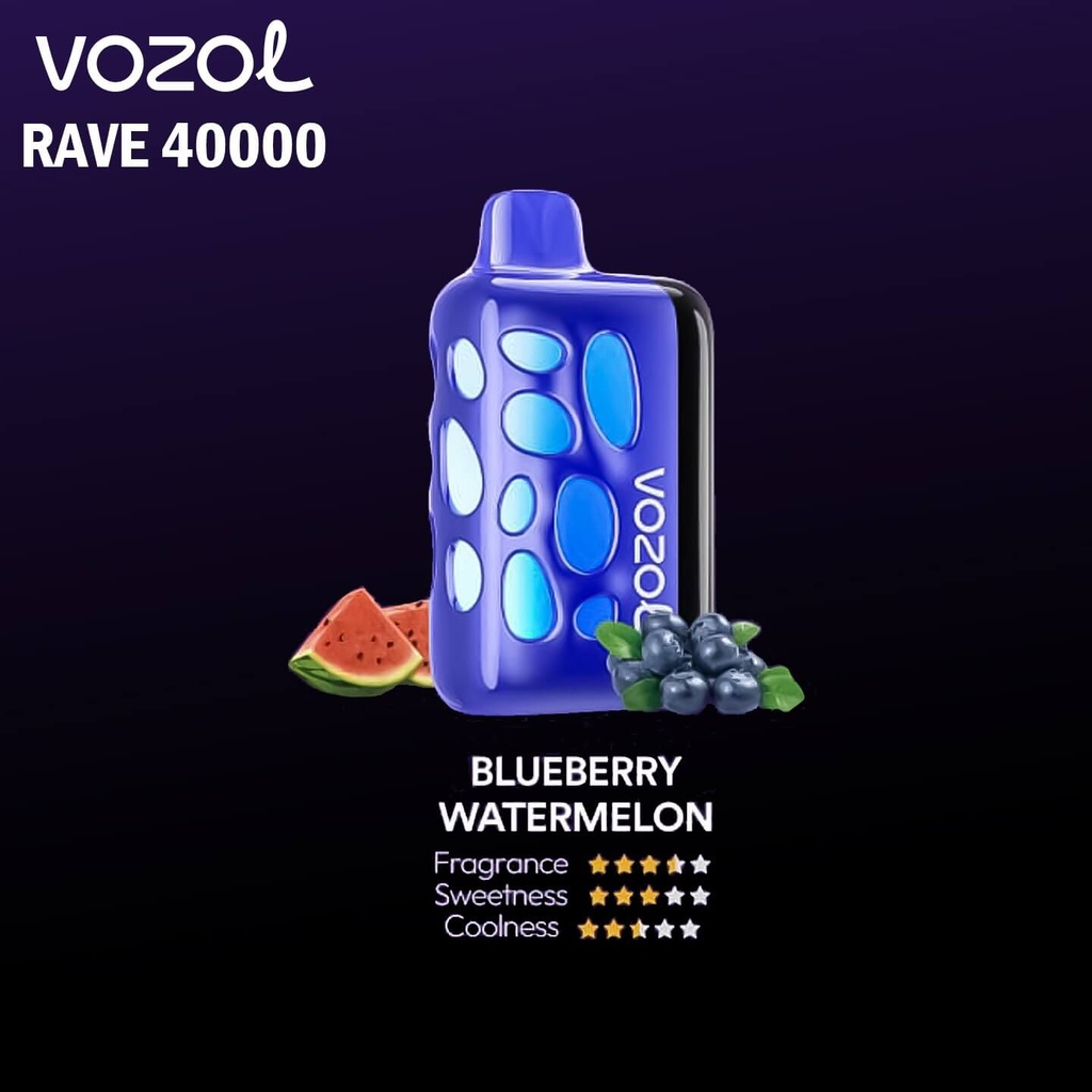 Vozol Rave 40000 Puffs Disposable Pod Kit _ Blueberry Watermelon 45MG