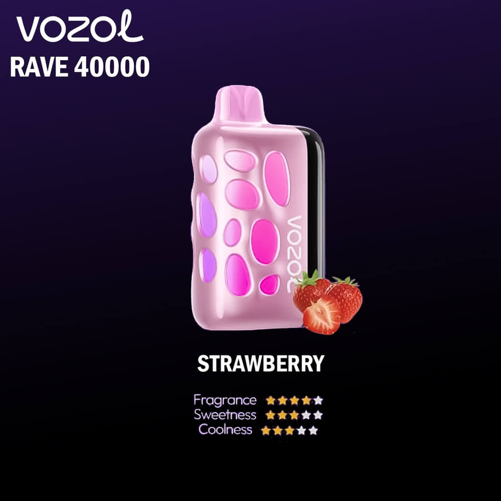 Vozol Rave 40000 Puffs Disposable Pod Kit _ Strawberry 45MG