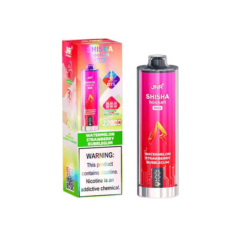 JNR SHISHA HOOKAH MAX 22000 PUFFS _ WATERMELON STRAWBERRY BUBBLEGUM 