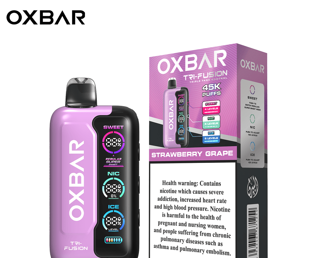 OXBar 45000 Puffs 20mg _ Strawberry Grape 
