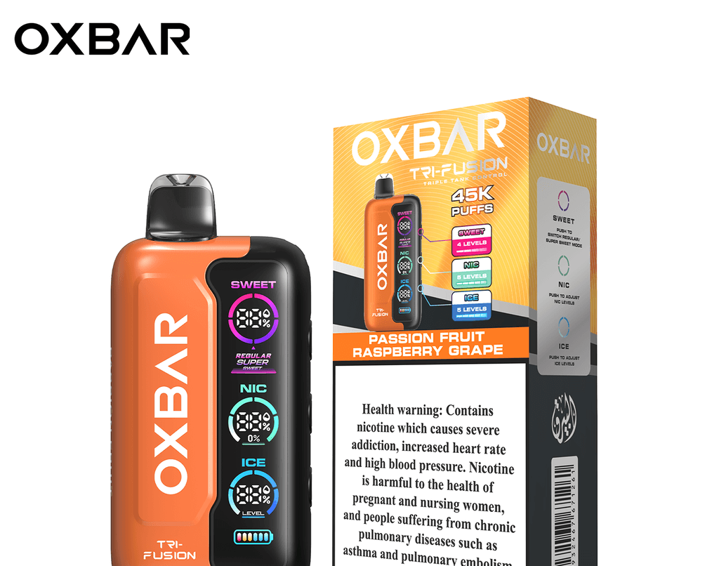 OXBar 45000 Puffs 20mg _ Passion Fruit Raspberry Grape