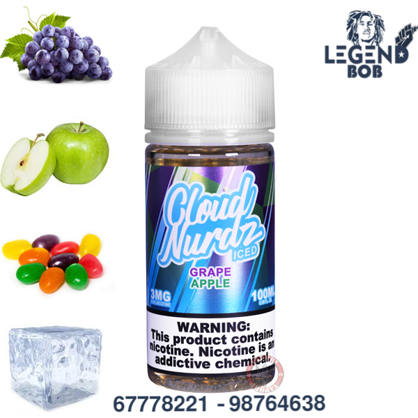 CLOUD NURDZ GRAPE APPLE ICE 3MG 100ML 