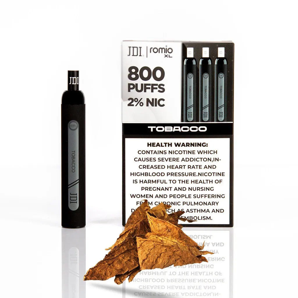 JDI DISPOSABLE ROMIO XL TOBACCO 800PUFF 20MG