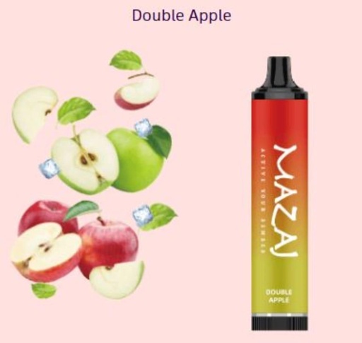 [6972684792875] MAZAJ DISPOSABLE 5000PUFF DOUBLE APPLE 20MG