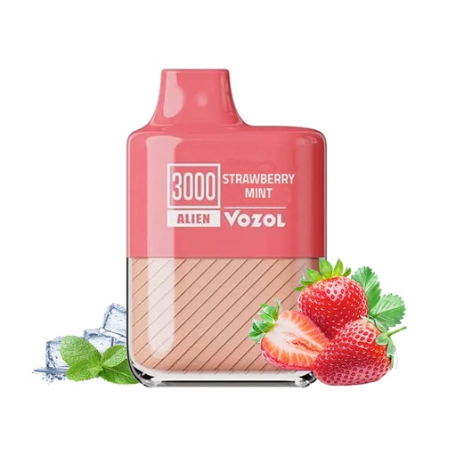 [6975000545834] VOZOL STRAWBERRY MINT 50MG 3000 PUFFS 