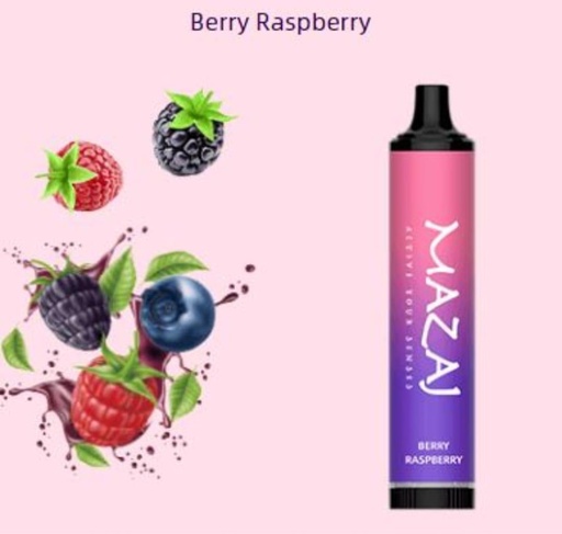 [6975684661080] MAZAJ DISPOSABLE 5000PUFF BERRY RASPBERRY 20MG