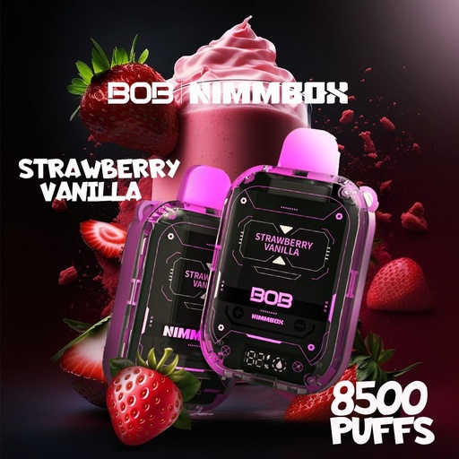 [6976412972652] BOB NIMMBOX  STRAWBERRY VANILLA 8500PUFFS 20MG