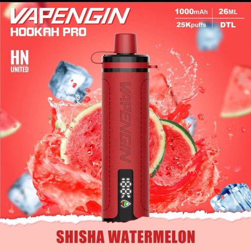 [6977560826040] VAPENGING HOOKAH PRO SHISHA WATERMELON 5MG 25000 PUFFS