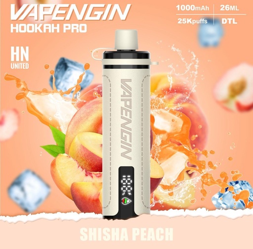 [6977560826033] VAPENGING HOOKAH PRO SHISHA PEACH 5MG 25000 PUFFS