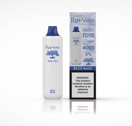 RIPE VAPES PALM PLUS BLUE RAZZ 50MG 4000 PUFFS 
