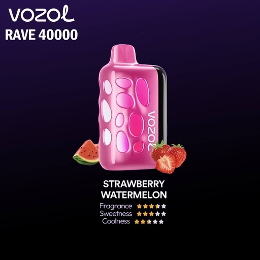 Vozol Rave 40000 Puffs Disposable Pod Kit _ Strawberry Watermelon 45MG