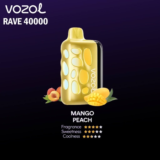 Vozol Rave 40000 Puffs Disposable Pod Kit _ Mango Peach 45MG