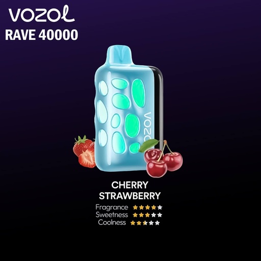 Vozol Rave 40000 Puffs Disposable Pod Kit _ Cherry Strawberry 45MG